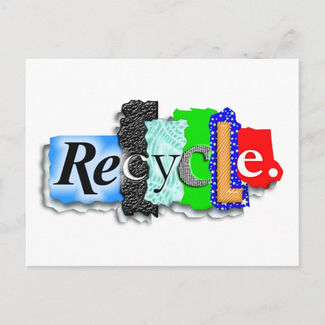 Postkarte: Karte: "GERECYCELT" Postkarte (Vorderseite)