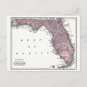 Postkarte:  Karte von Florida, 1921