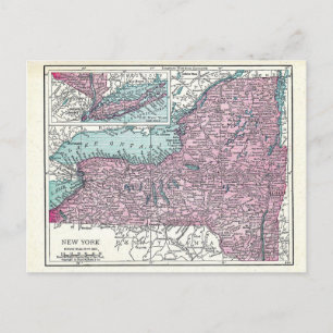 Postkarte: Karte von New York, 1921