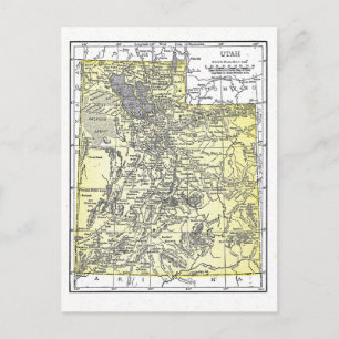 Postkarte: Karte von Utah, 1921