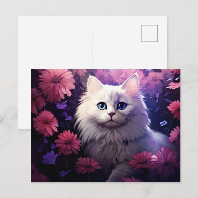 Postkarte Katze Fleur 2 (Vorne/Hinten)