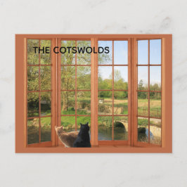 POSTKARTE Katzen und charmante ländliche Cotswolds