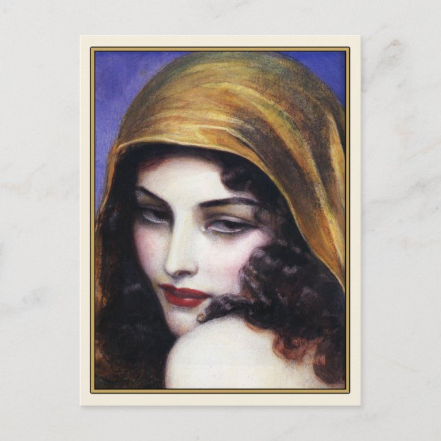 Postkarte Kunst mit einer schönen Sinti und Roma G (Vorderseite)