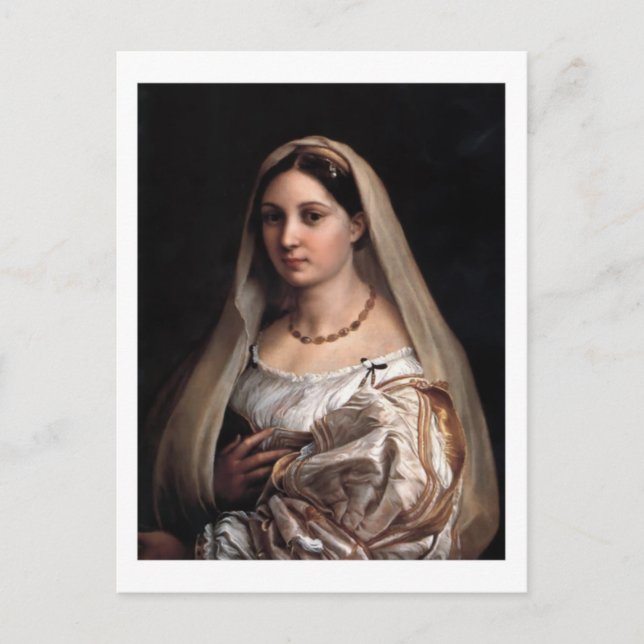 Postkarte La Donna Velata (Vorderseite)