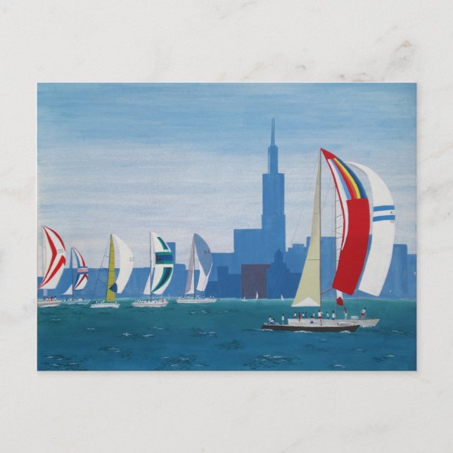 Postkarte "Lake Michigan - Chicago" (Vorderseite)