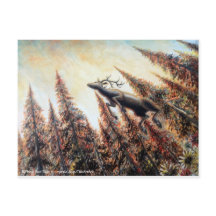 Postkarte - Leaping Hirsch