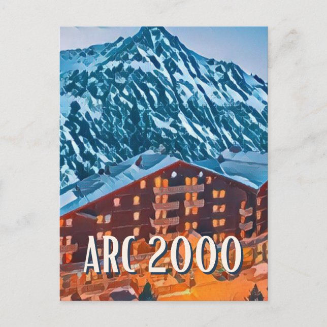Postkarte Les Bogen 2000 Skistation (Vorderseite)