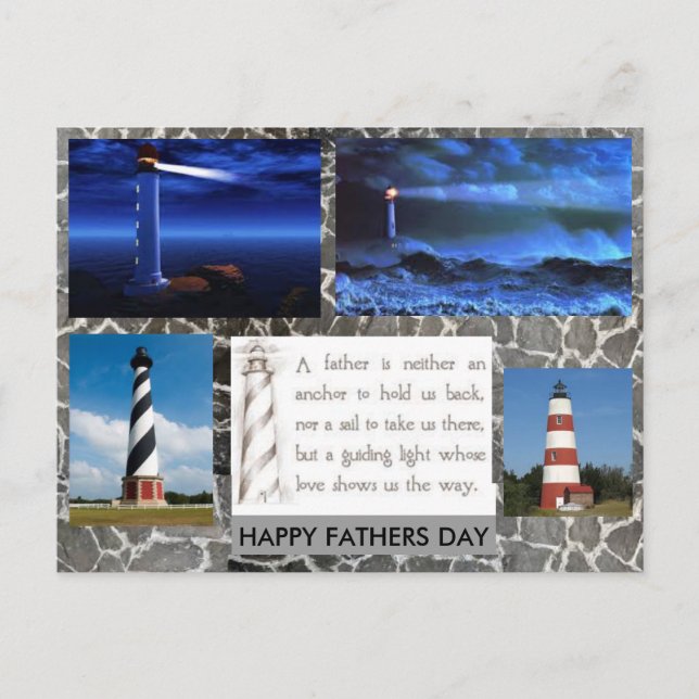 Postkarte "Leuchtturm Vathers Day" (Vorderseite)