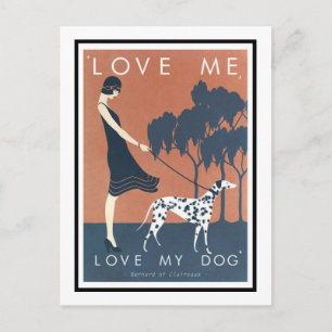 Postkarte - Liebe mich, liebe meinen Hund Bernard