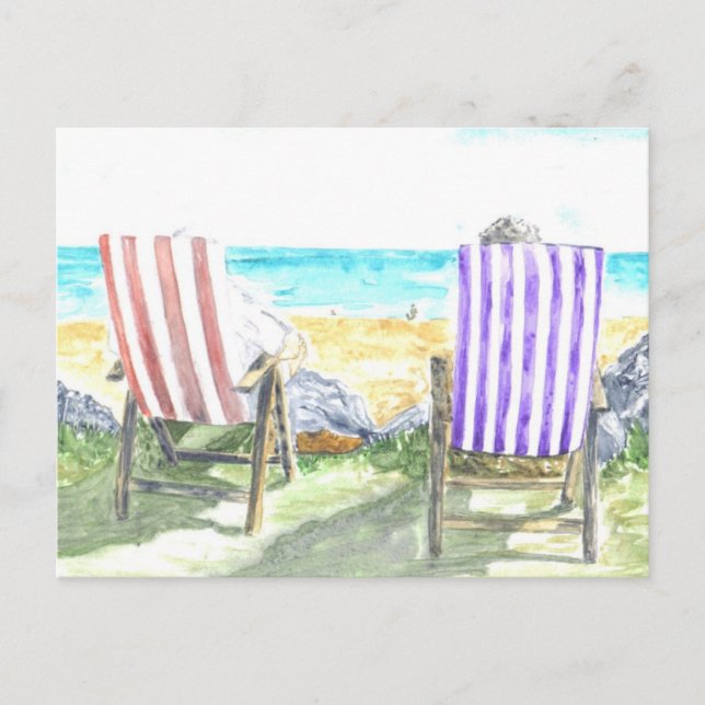 Postkarte "Liegestühle" (Vorderseite)