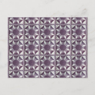Postkarte - Lila Quiltmuster