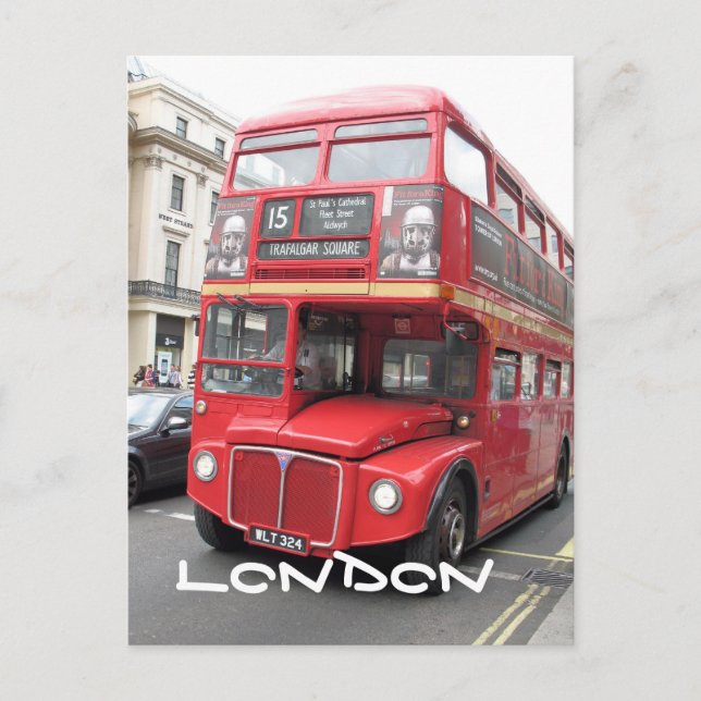 Postkarte London Red Bus (Vorderseite)