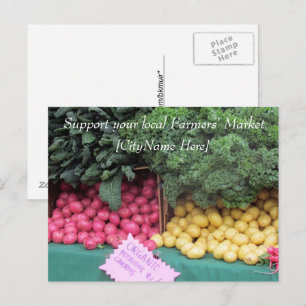 Postkarte - Markt für Bauern - Kartoffeln