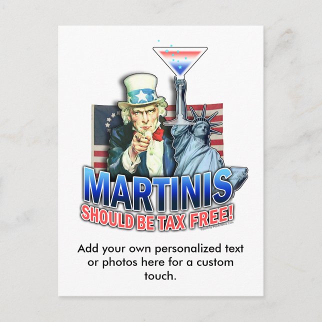 Postkarte - Martinis sollte steuerfrei sein (Vorderseite)