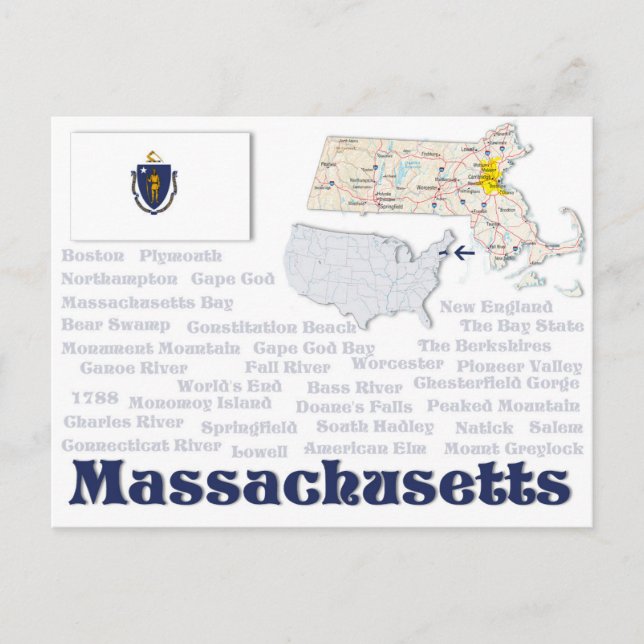 Postkarte "Massachusetts" (Vorderseite)