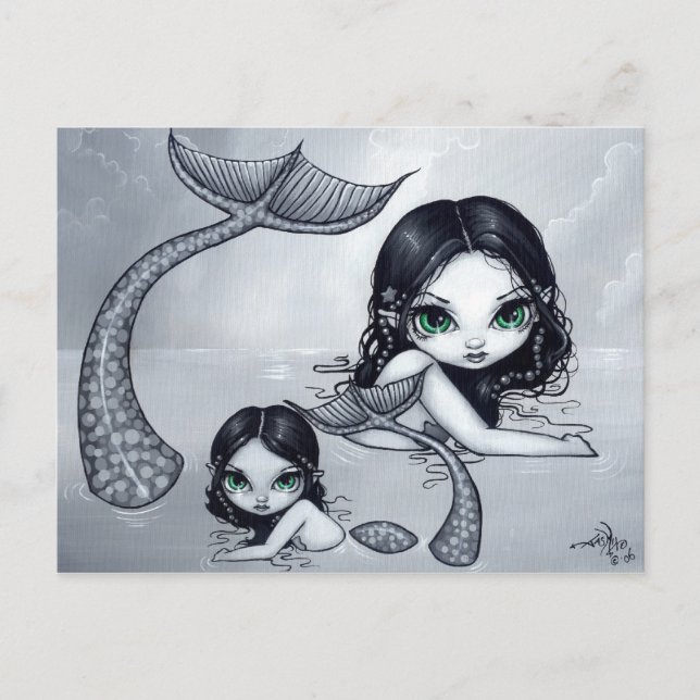 Postkarte "Mermaid Mother and Child" (Vorderseite)