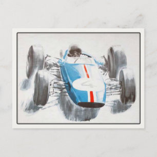 Postkarte mit altem Rennwagen