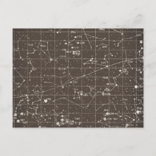 Postkarte mit altem Sternbilddiagramm