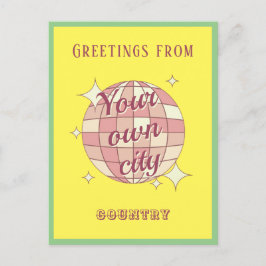 Postkarte mit benutzerdefinierbarem Stadtnamen gel