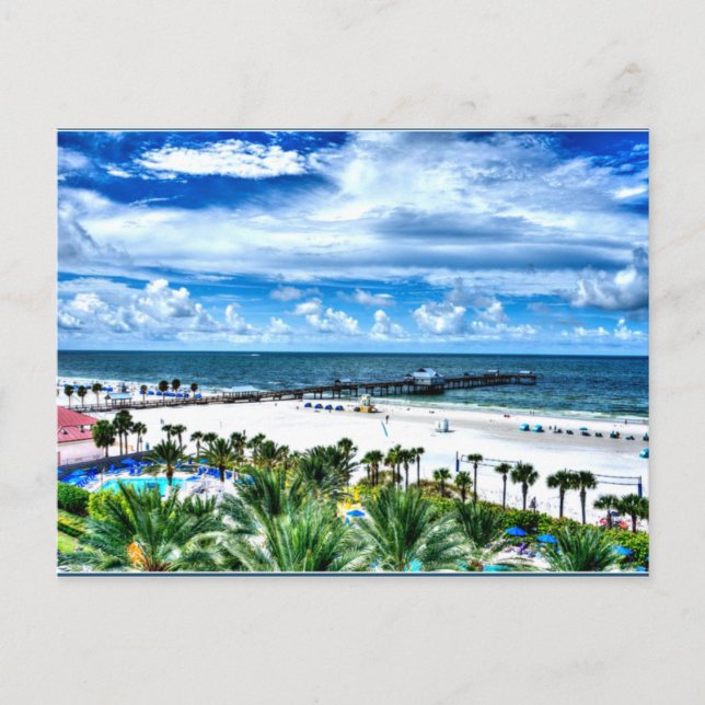 Postkarte mit Bild von Clearwater Beach (Vorderseite)