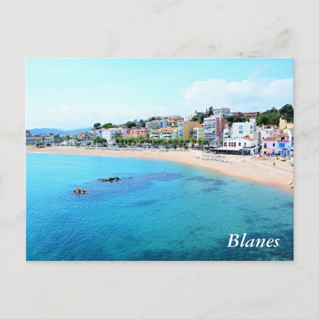 Postkarte mit Blanes-Stadt (Vorderseite)