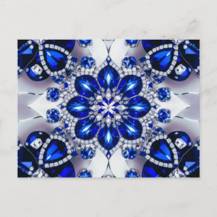 Postkarte mit blauweißem Farbdesign