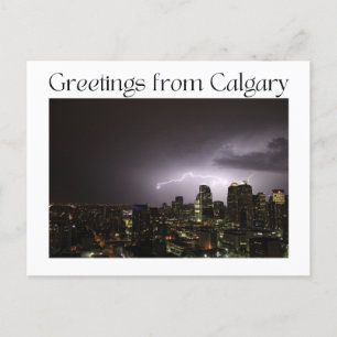 Postkarte mit Blitz über Calgary