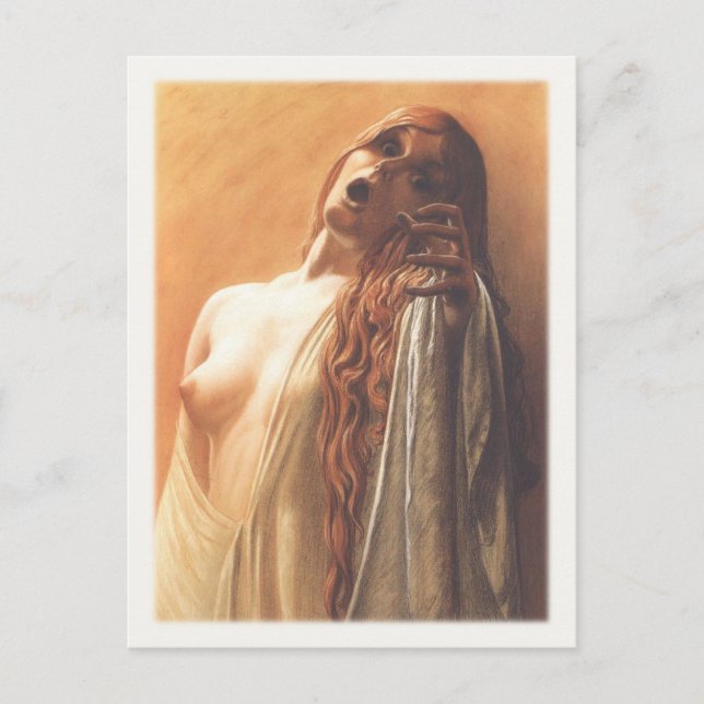 Postkarte mit Carlos Schwabe Gemälde (Vorderseite)