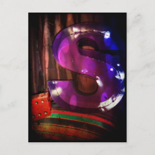 Postkarte mit dem Buchstaben "S"