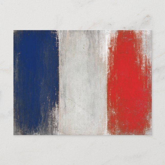 Postkarte mit dem Vintagen Flag Dirty (Frankreich) (Vorderseite)