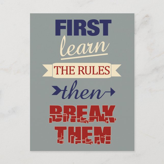 Postkarte mit den Break Rules (Vorderseite)