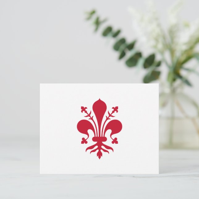 Postkarte mit der Fahne von Florenz, Italien (Stehend Vorderseite)