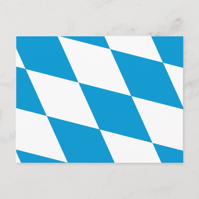 Postkarte mit der Flagge Bayerns, Deutschland (Vorderseite)