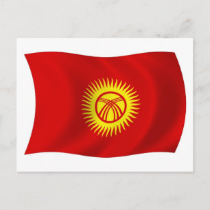 Postkarte mit der Flagge der Kirgisischen Republik