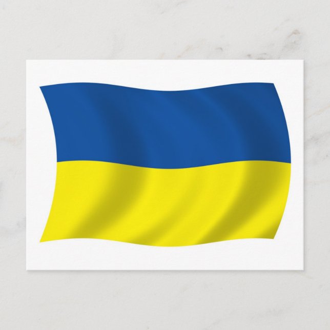 Postkarte mit der Flagge der Ukraine (Vorderseite)