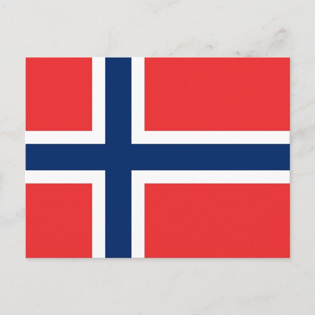 Postkarte mit der Flagge Norwegens (Vorderseite)
