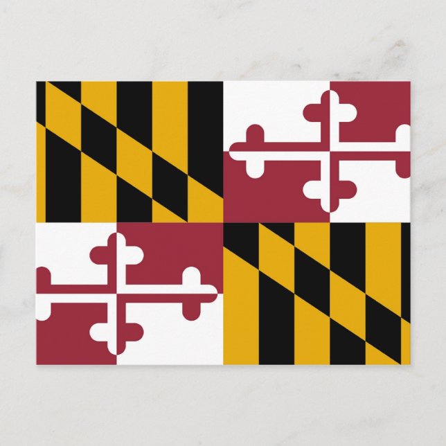 Postkarte mit der Flagge von Maryland Staat - USA (Vorderseite)