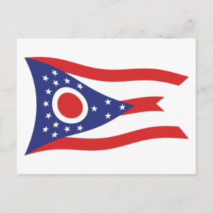 Postkarte mit der Flagge von Ohio