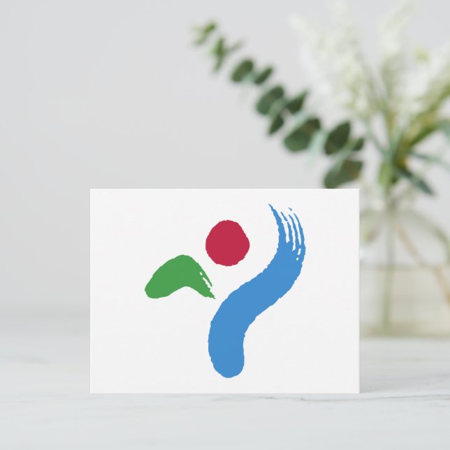Postkarte mit der Flagge von Seoul, Südkorea (Stehend Vorderseite)