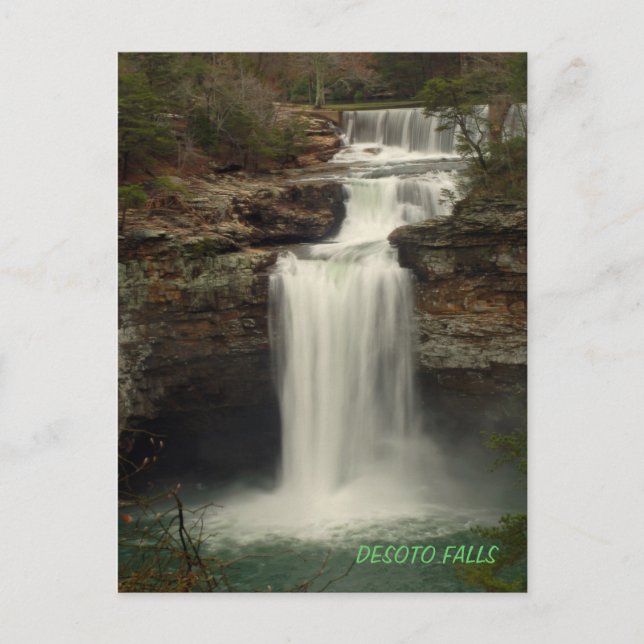 Postkarte mit Desoto Falls (Vorderseite)