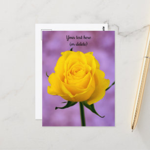 Postkarte mit einer gelben Rose