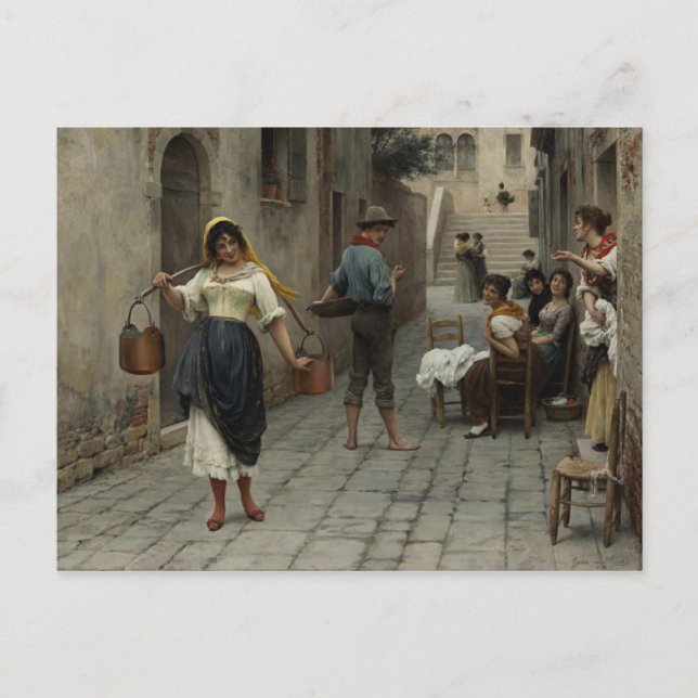 Postkarte mit Eugene de Blaas-Malerei (Vorderseite)