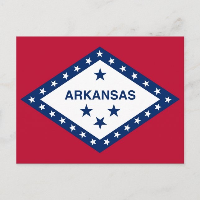 Postkarte mit Flag Arkansas Staat - USA (Vorderseite)