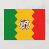 Postkarte mit Flag Los Angeles, Kalifornien