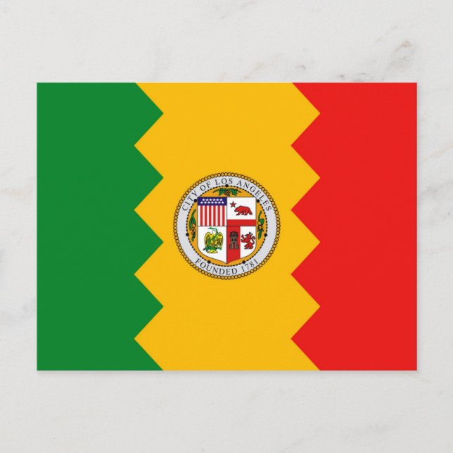 Postkarte mit Flag Los Angeles, Kalifornien (Vorderseite)
