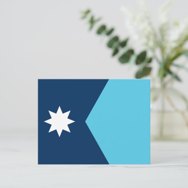 Postkarte mit Flag Minnesota, USA (Stehend Vorderseite)