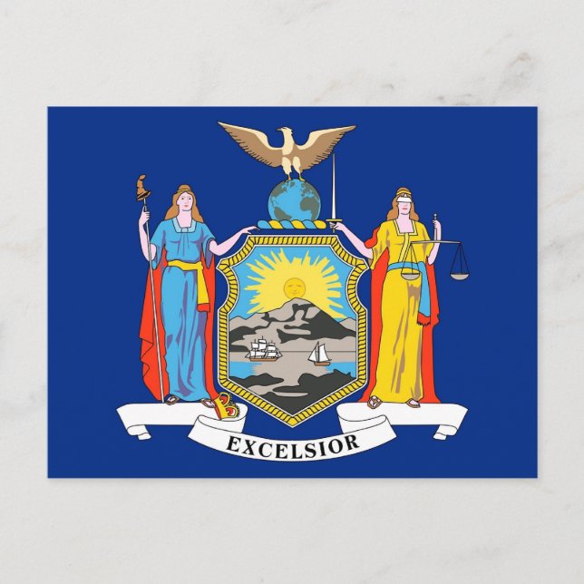 Postkarte mit Flag New York Staat - USA (Vorderseite)