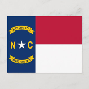 Postkarte mit Flag North Carolina Staat - USA