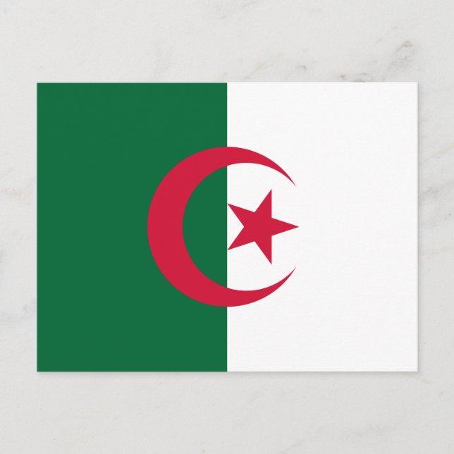 Postkarte mit Flagge Algeriens (Vorderseite)