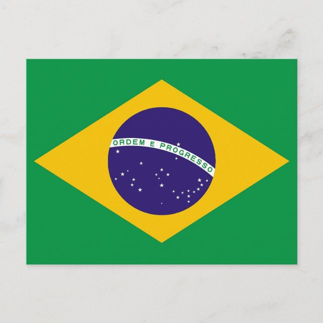 Postkarte mit Flagge Brasiliens (Vorderseite)